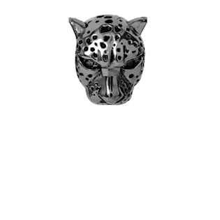 Christina Collect Leopard rings in black silver